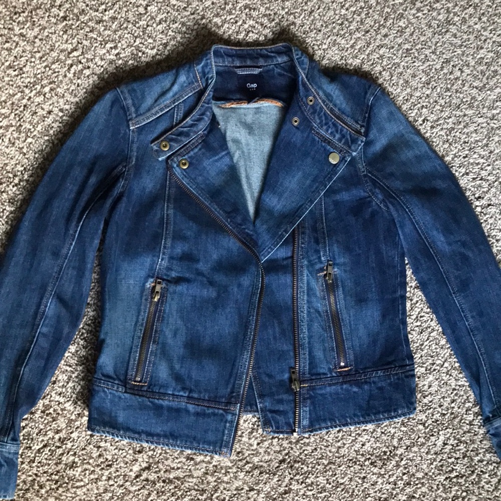 Denim moto jacket